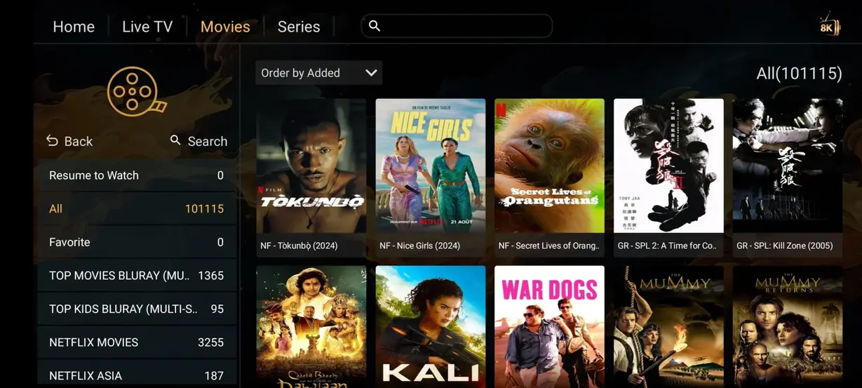 IPTV sökfunktion och personliga favoriter i appen